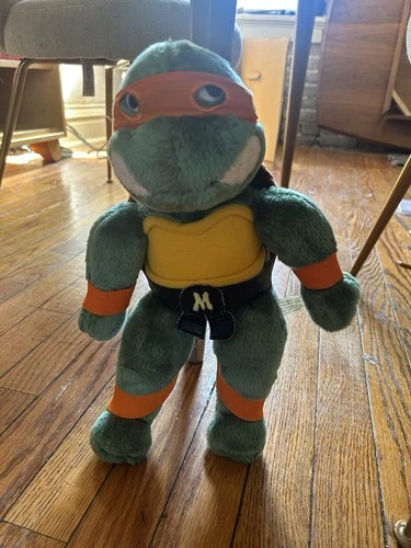 Vintage 1989 TMNT Michelangelo Plush Toy Playmates–Teenage Mutant Ninja Turtles