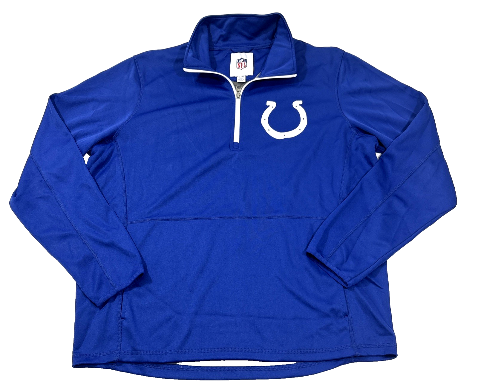NFL Colts 1/4 Zip Pullover Men’s L Heavy Kangaroo Pouch Blue Sweatshirt Outdoor