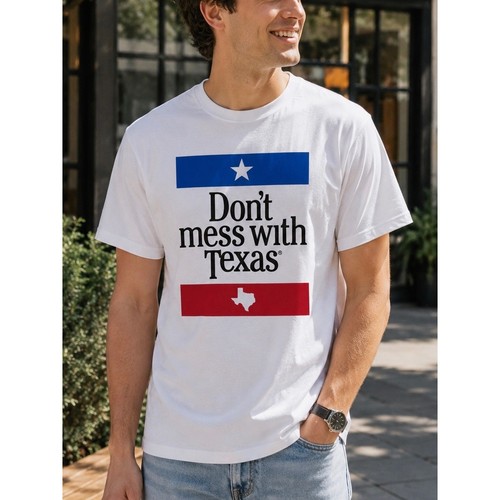 Gildan Don't Mess With Texas Graphic T-Shirt White Men's Large Tee