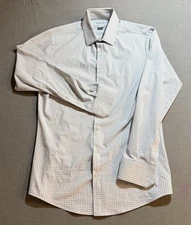 Mizzen+Main Performance Shirt Adult S White Check Button Up Long Sleeve.