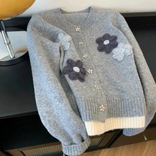 knit Cardigan women's Spring Autumn 2026 New All-Match Casual Loose Long Sleeve