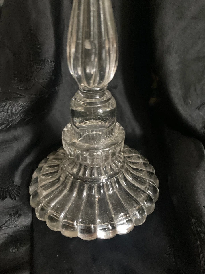 Porte perruque en verre à côte ancien, porte chapeau, objet deco XIX 19eme - Photo 2/4