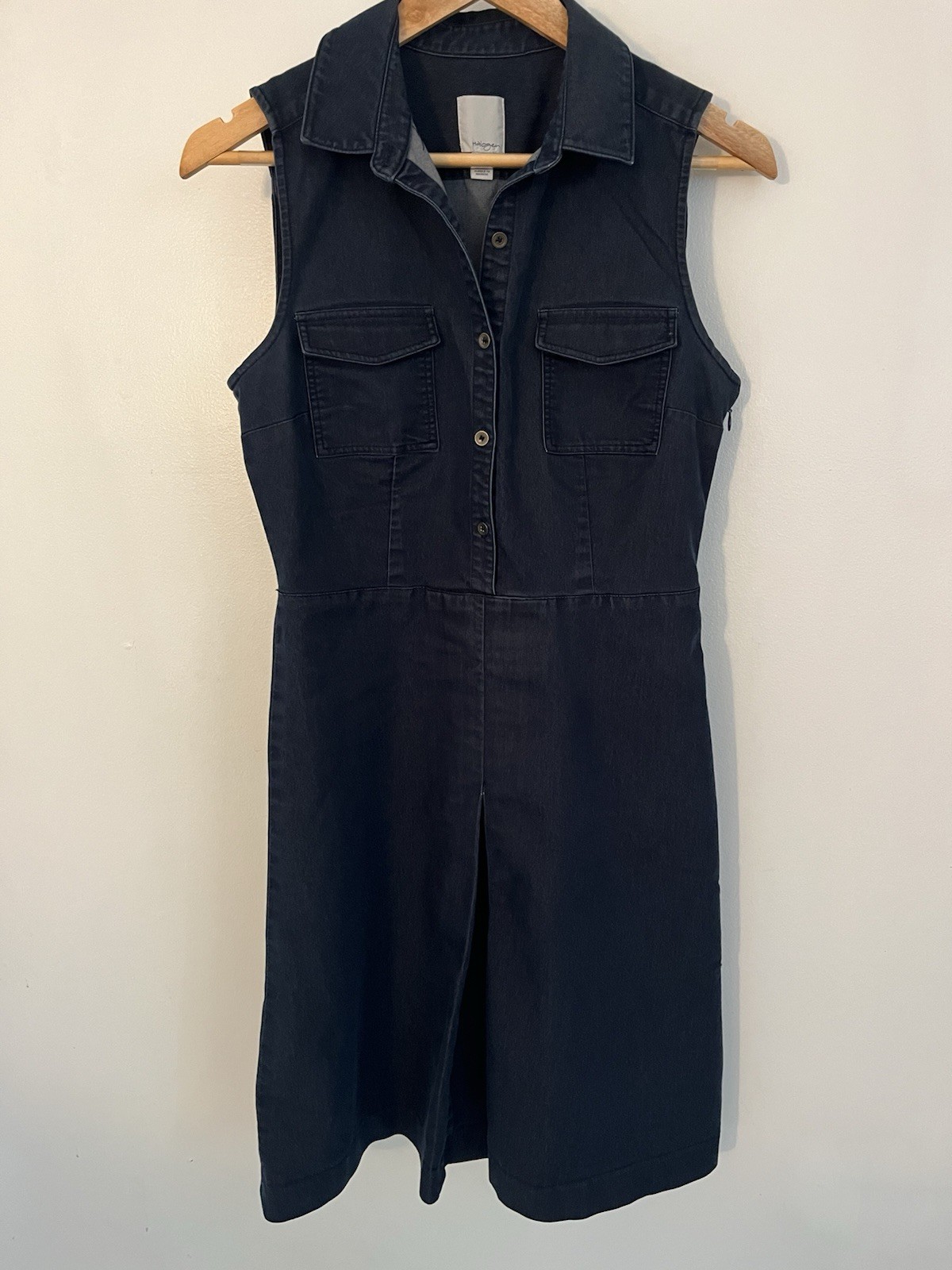 Halogen Denim Button Front Collared Sleeveless Dr… - image 1