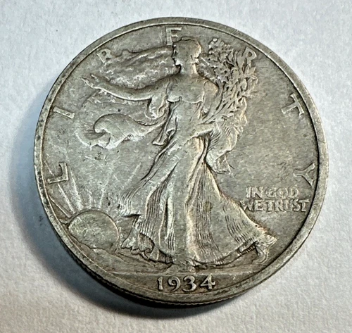 1934-S Walking Liberty Half Dollar 1223 XF