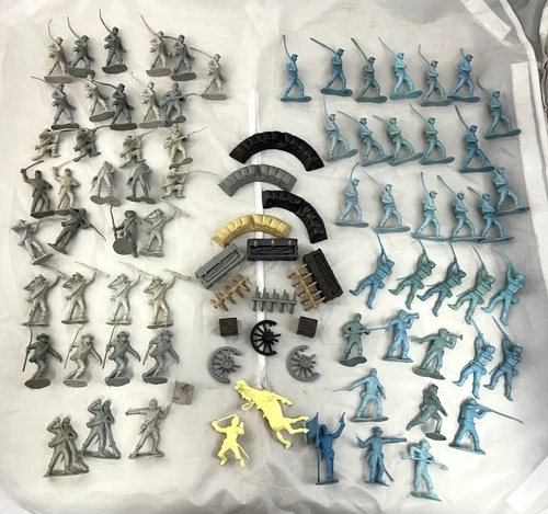 Vintage Marx Civil War Blue and Gray Playset Figures Accessories