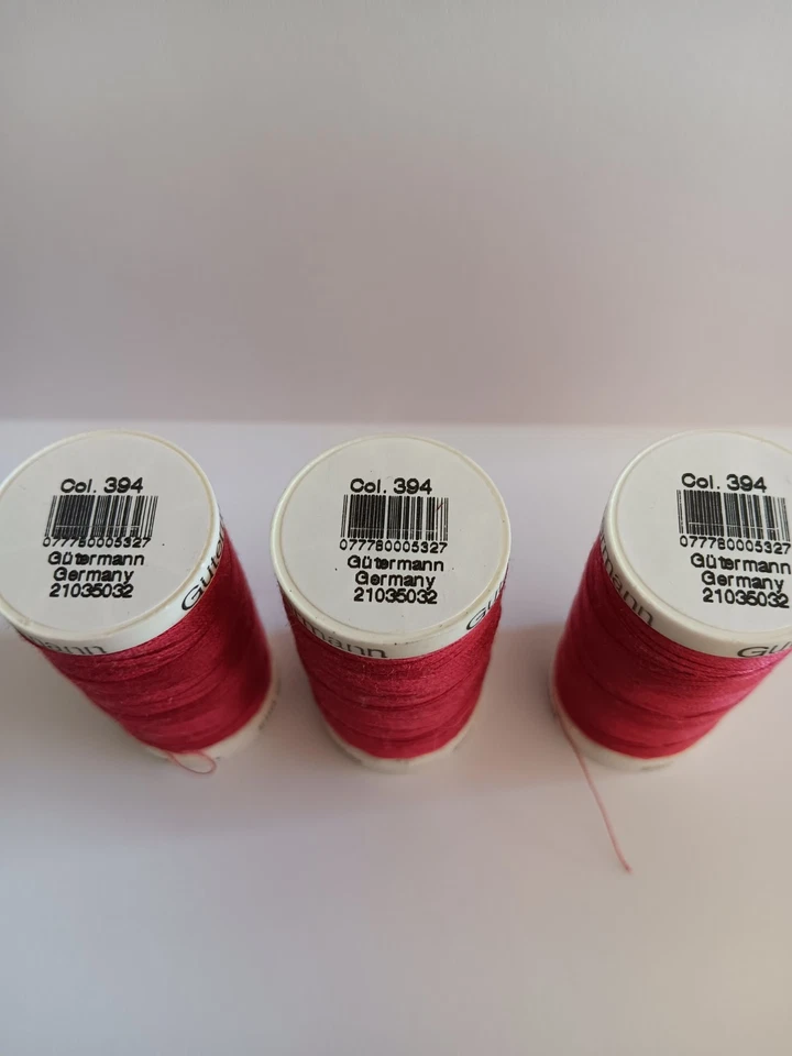 3- Carretes de Gutermass 100% Hilo Poliéster Rosa Oscuro 274 Yardas Todo Nuevo... Foto 2 de 4