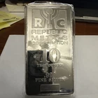 RMC Republic Metals Corporation 10 Oz 0.999 fine Silver Bar