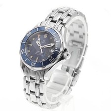 OMEGA SEAMASTER 300 2583.80 28mm SS Navy Dial Quartz Date Watch #C1834