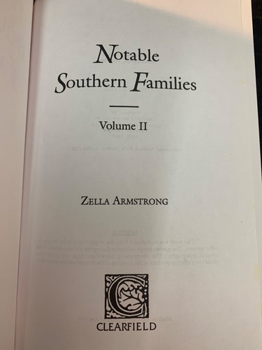 Notable Southern Families Vol II by Zella Armstrong Paperback Book - Imagen 4 de 6