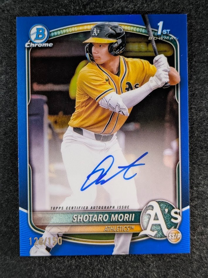2025 Bowman Chrome SHOTARO MORII 126/150 1st Auto Blue Refractor Prospects SP