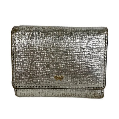 ANYA HINDMARCH アイズ　パース　シルバー Anya Hindmarch Eyes Silver Leather Trifold Wallet | eBay