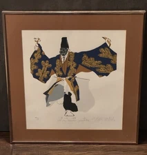 MASAAKI TANAKA (1947-) 1975 Woodblock Print "A Noh Play Sanbasoh" Signed 109/135