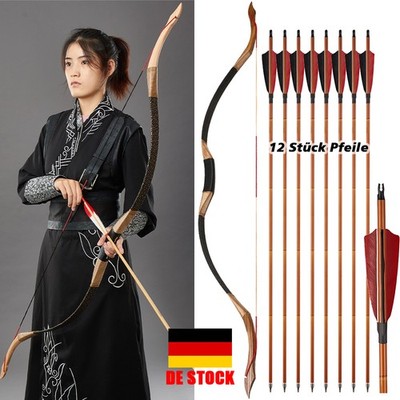 Bogenschießen 30-50lbs Traditioneller Recurvebogen Mongolischer Pferdebogen Jagd