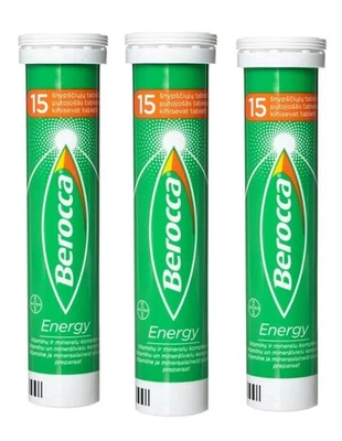 Berocca Orange Sugar Free Energy Effervescent Tablets 3×15 (45) Immune Support