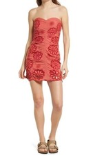 FREE PEOPLE Sizzle Red Clover Strapless Dress Size Medium NEW with tags