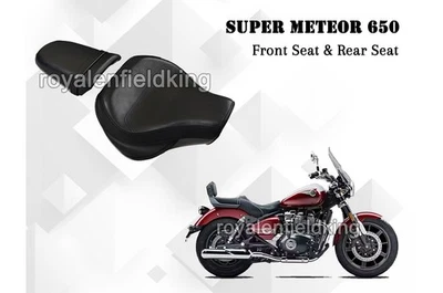 Adapté Pour Royal Enfield Super Meteor 650 " Avant & Arrière Siège Noir Couleur - Photo 1/4