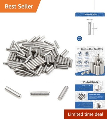 Durable 100 Pcs Dowel Pins M1.5 x 6mm - Rust and Corrosion Resistant Fasteners