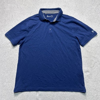 Under Armour Match Play Golf Polo Shirt Mens Large Navy Blue Short Sleeve