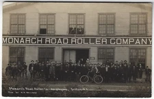 Groton NY Monarch Road Roller Company Factory Employee Old RPPC Photo Postcard 