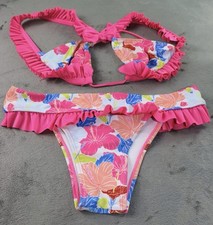 Women s Colorful Floral Bikini Set M Top and M Bottoms Beautiful Swim Suit