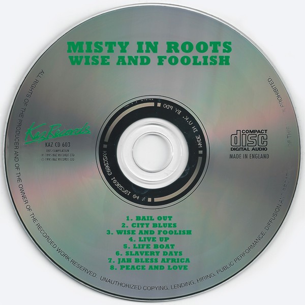 Misty in Roots Wise and Foolish CD Rare UK Import Out of Print Reggae