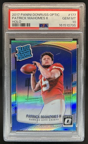 2017 Panini Donruss Optic Patrick Mahomes II Holo RC Rated Rookie #177 PSA 10