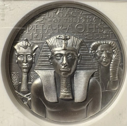 2022 Cook Islands $20 Legacy Of the Pharaohs 3 Oz NGC MS 69 UHR Antiqued Silver
