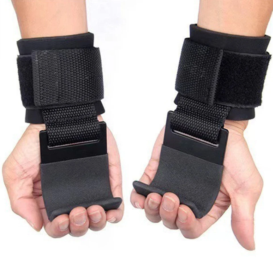 2 Pcs Weight Lifting Wrist Wraps Grips Hook Powerlifting Wrist Hook Gym Workout - Image 3 of 4