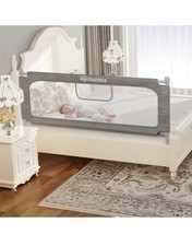 MHOMER Bed Rail for Toddlers Steady U-Shape Base for Queen Grey, 1 Piece, 60"