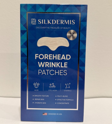 SILKDERMIS Forehead Wrinkle Patches 12 Count - Aloe, Collagen, Vitamin E, Repair