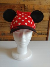 Disney Parks Minnie Mouse Ears Youth Snapback Cap Red Polka Dot Hat Red Bow