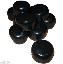 Lot of 10 Black Plastic Caps - Fits 1" OD Tubing - Flexible End Cap -Also in Red