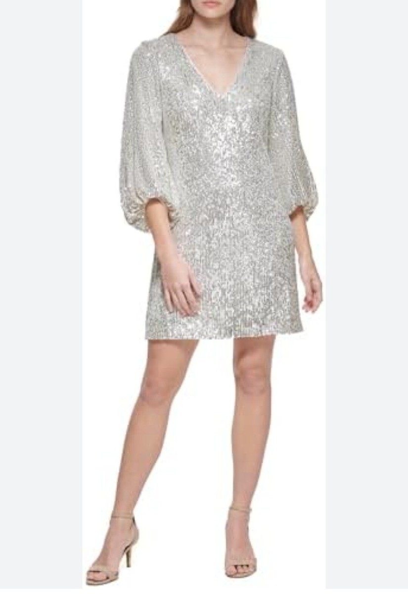 ELIZA J Petite Sequined Mini Dress Sz12p $178