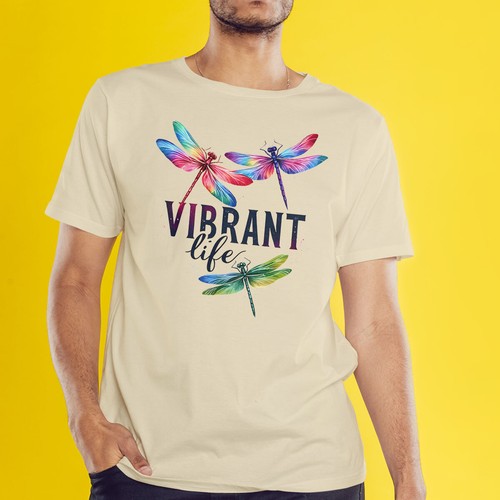 Vibrant Life Dragonfly Graphic Nature Lover T-Shirt - Picture 7 of 10