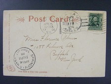 Agawam Massachusetts MA Hampden County 1906 Type 2/1 Doane Cancel Postcard