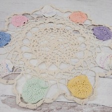 Multicolored & Cream Circles Crocheted Round ...