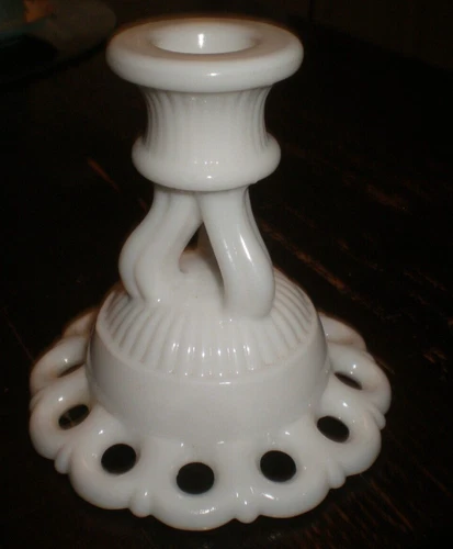 Vintage Milk Glass Candle Holder
