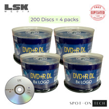 200 LSK DVD DVD R DL 8x Dual Double Layer Logo 8.5GB 240Min - Dup hp Grade A