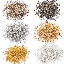 1000 Pcs Metal Small Round Beads 3.2mm Mini Smooth Ball Spacer Jewelry Finding