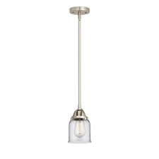 Innovations Bell 1 Light 8.5" Mini Pendant, BSN/Clear - 288-1S-SN-G52