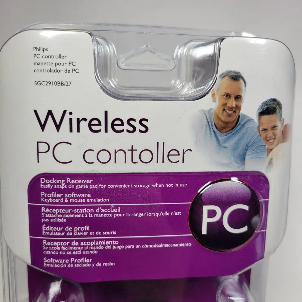 Philips Wireless Analog PC Gaming Controller w/ Docking Receiver NEW SEALED - Image 2 of 4