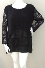 Selfie Couture by Trendology Ruffle Tunic Sweater Dress Black Plus XXL XXXL New!