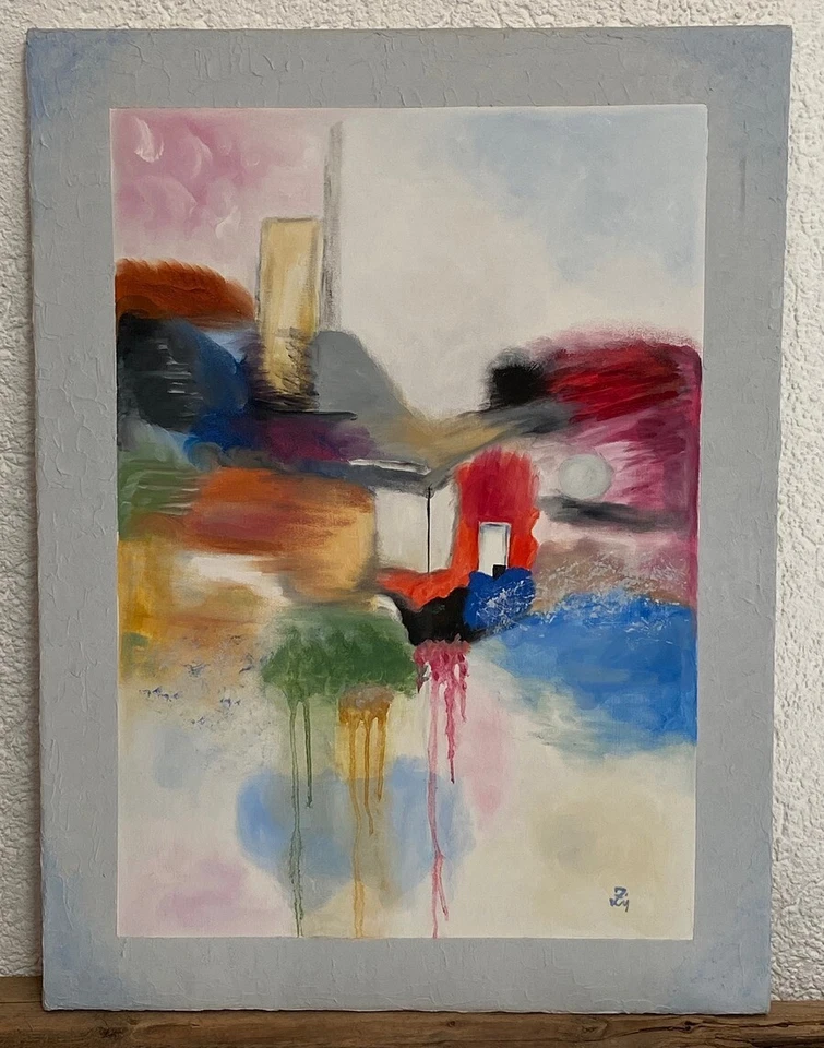Ölbild "FARBEXPLOSION" Bild Zeichnung Gemälde Original Dekoration Keilrahmen - Bild 2 von 2