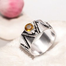 Valuable Spessartite Garnet Natural Gemstone 925 Sterling Silver Ring All Sizes