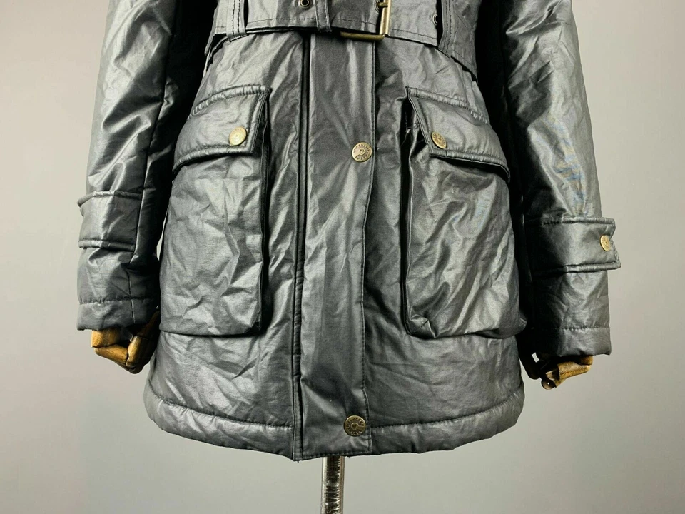 Chaqueta Parka Negra Edredón Cremallera Completa Dorada Belstaff Damas Talla M Foto 3 de 4