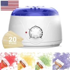 Professional Wax Heater Warmer Hair Removal Depilatory Waxing Kit + Beans Sticks