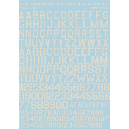 Stampa scala 32-002 decalcomania aereo 1:32 USAF moderno stencil lettere-numeri grigio - Foto 23 di 24