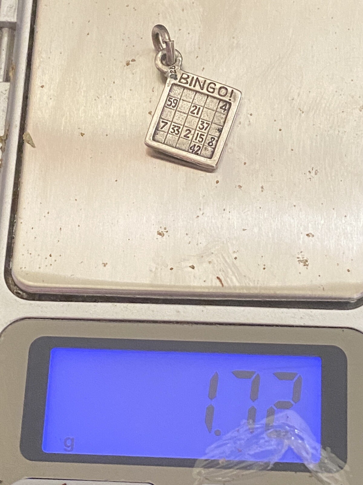 SOLID 925 STERLING SILVER BINGO CARD BRACELET CHA… - image 5