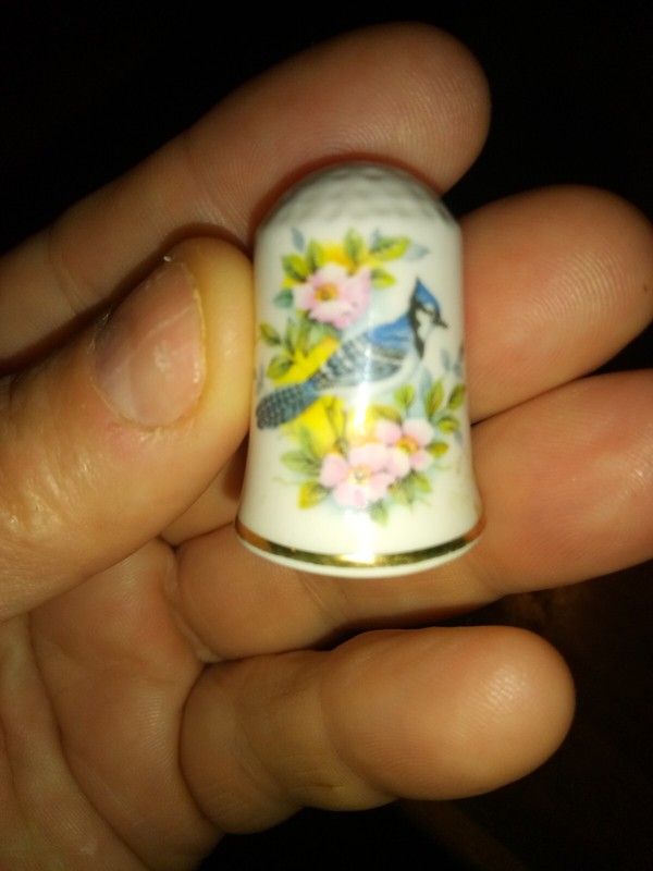 Vintage TCC Blue Jay Thimble Royal Georgina Bone China Ontario, Canada 