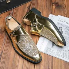 Shoes Men Man Men's Dress Patent Leather Mens Gold Moccasins Business